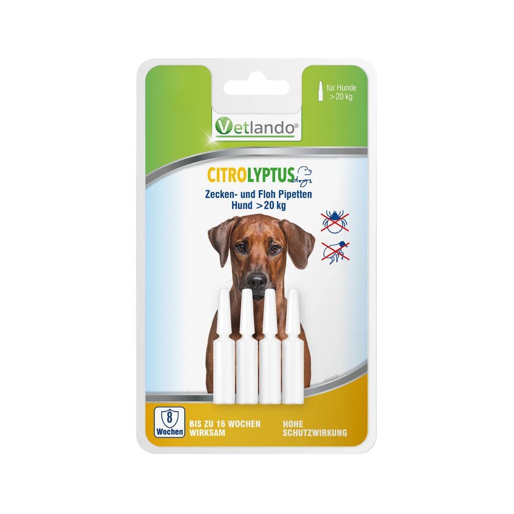 Vetlando Citrolyptus Zecken- und Floh Spot On Pipetten für Hunde