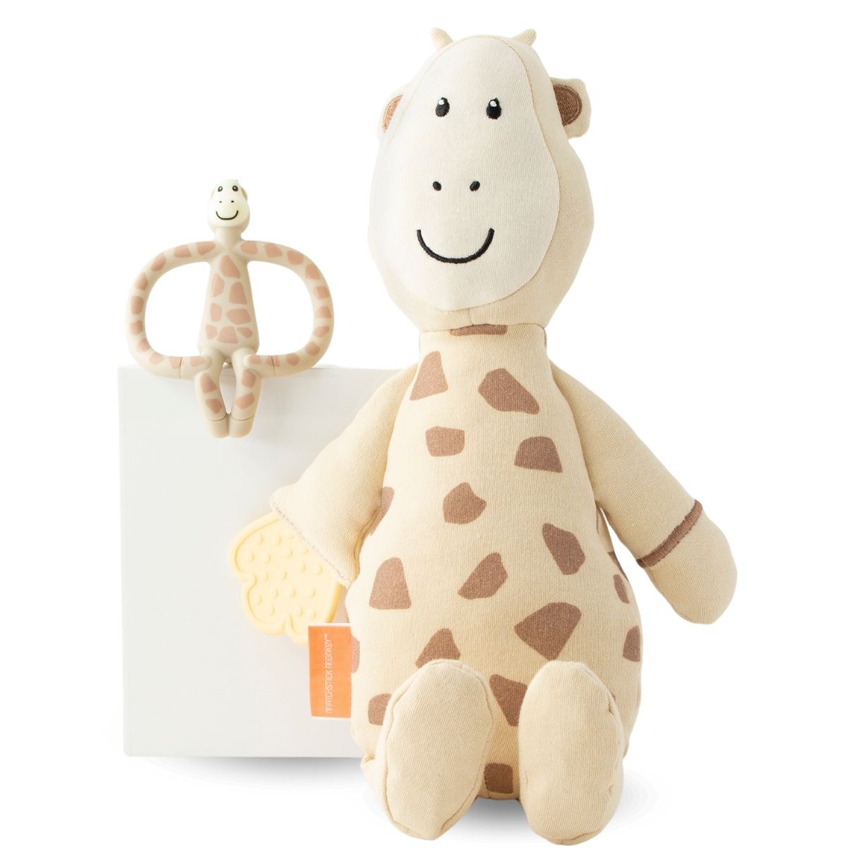 Matchstick Monkey Geschenkset – Beißring & Plüschtier mit Beißapplikation