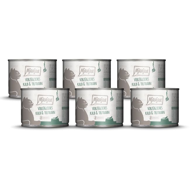 MjAMjAM - vorzügliches Kalb & Truthahn an leckeren Möhrchen 6x200 g Futter