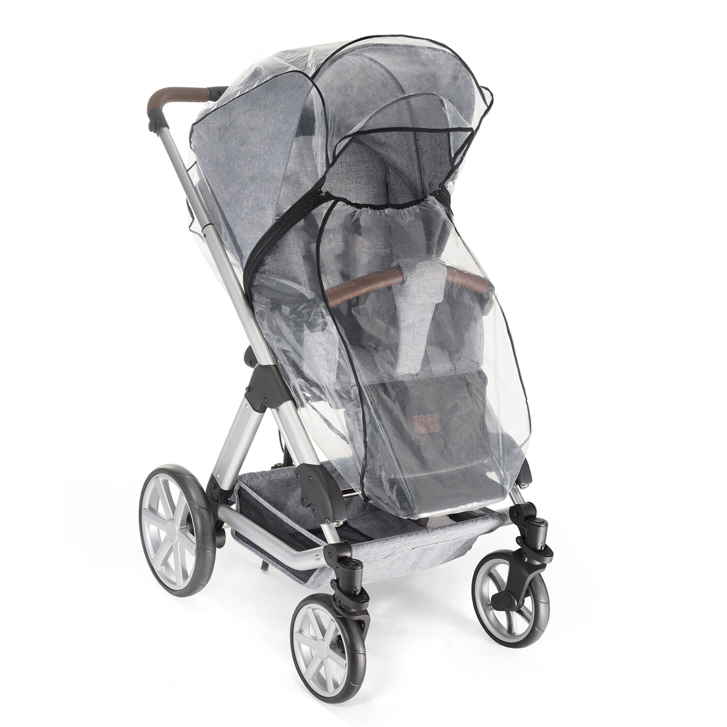 reer RainCover Classic+ Regenschutz für Kombi-Kinderwagen mit Reißverschluss
