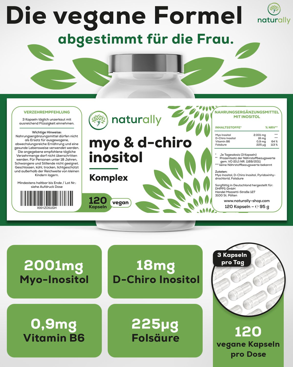 naturally Myo- & D-Chiro Inositol Komplex | mit Folsäure und Vitamin B6