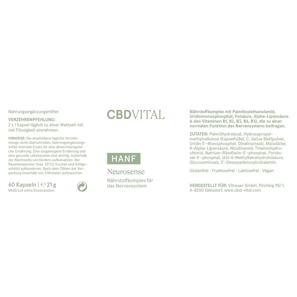 CBD VITAL Hanf Neurosense Kapseln