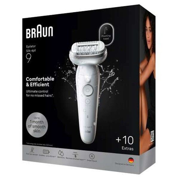 Braun Silk‑Épil 9 Ses9‑241 Nass- & Trocken-Epilierer, 40 Microgrip-Zangen, Flexibler Kopf, Smartlight, 50 Minuten Kabellose Laufzeit, Inklusive Rasierkopf, Präzisions- & Bikinitrimmer-Aufsätze - Image 2
