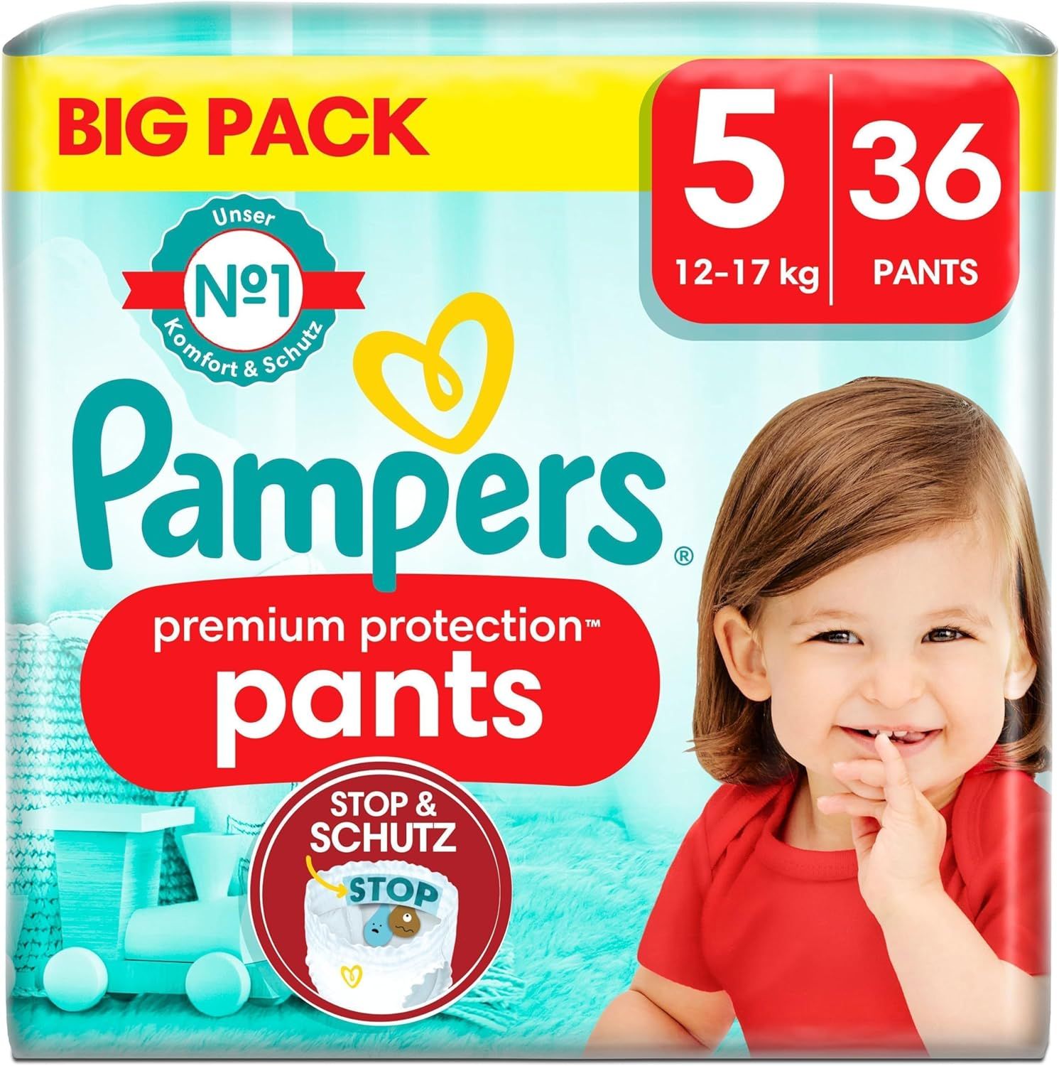 Pampers Premium Protection Pants Größe 5, 12kg - 17kg