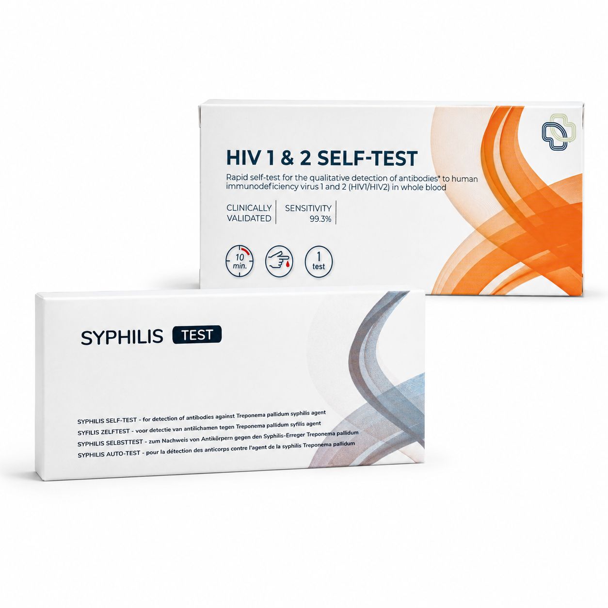 HIV 1 & 2 und Syphilis Selbsttest-Kits.