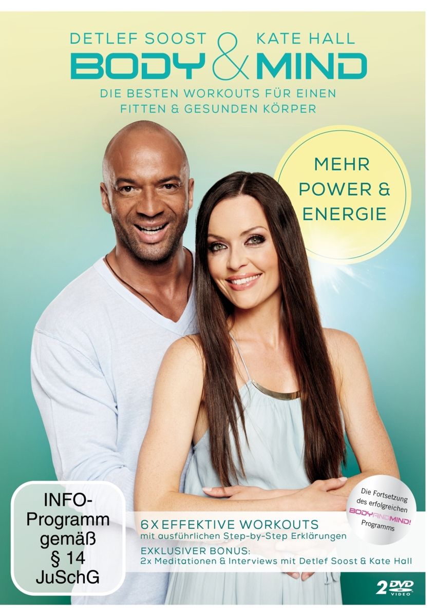 DVD-Hülle mit Detlef Soost und Kate Hall. Titel: Body & Mind. Enthält Workouts, Meditationen und Interviews.