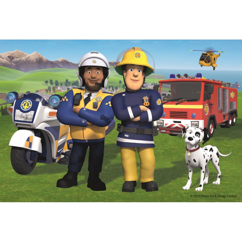trefl Doppelseitiges Puzzle Feuerwehrmann Sam und sein Team super maxi 24 Teile