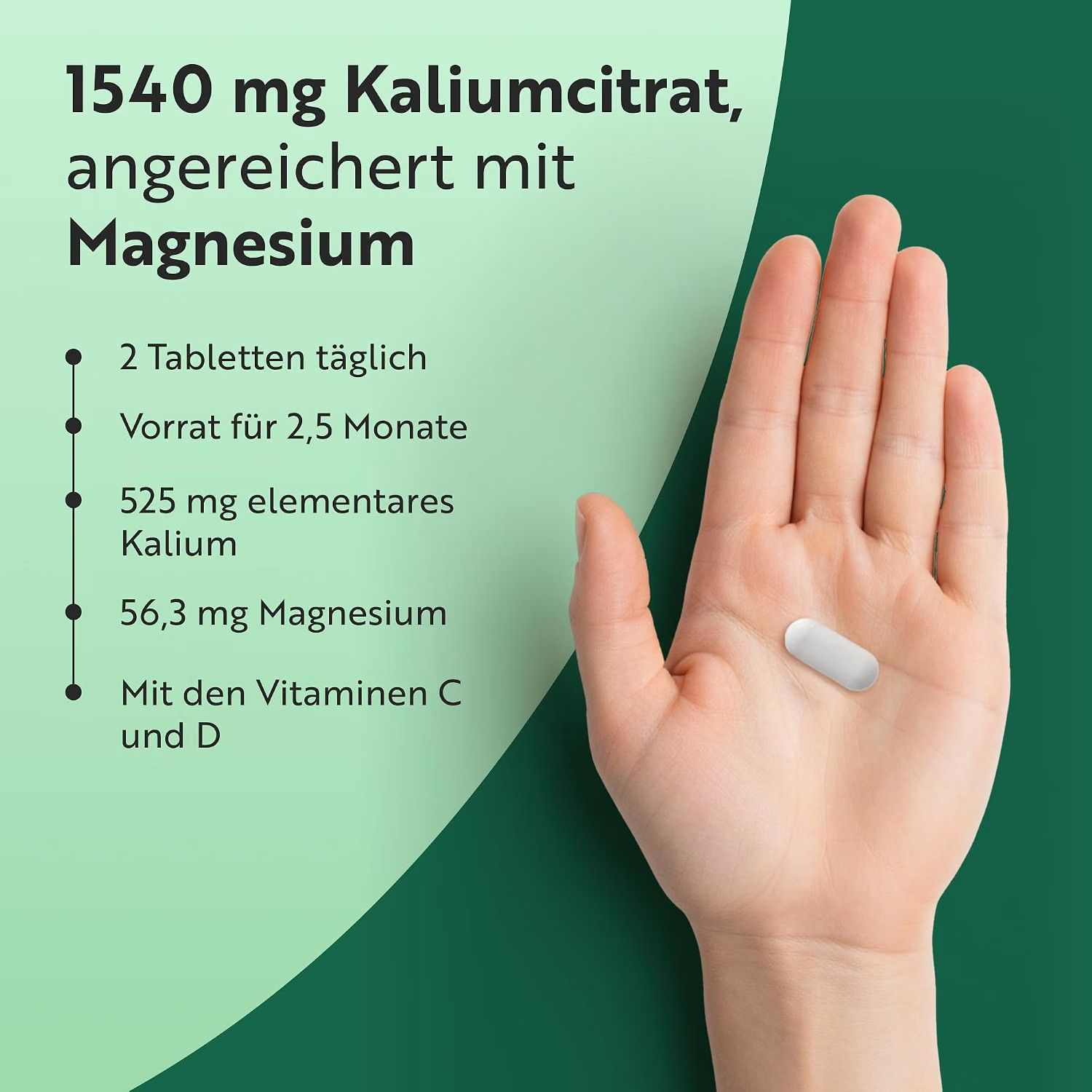 Nutravita Kaliumcitrat mit Vitamin C, D & Magnesium