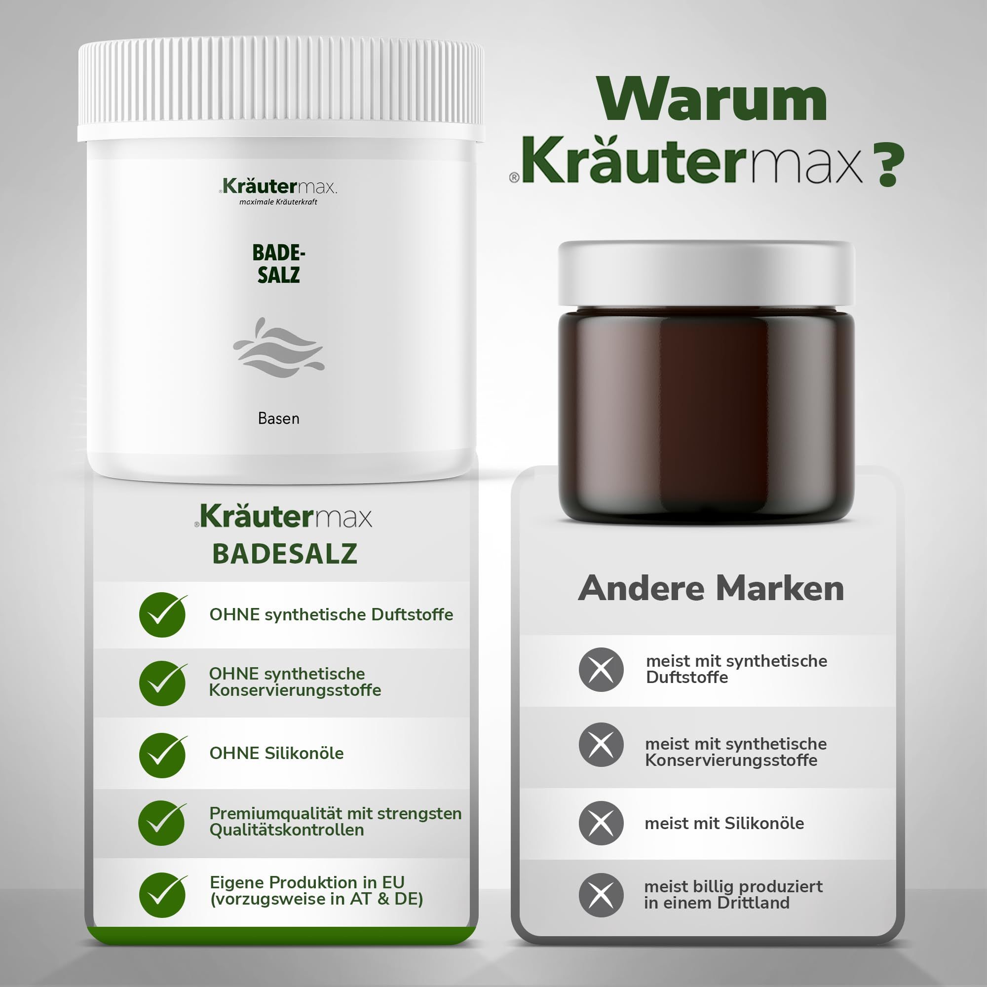 Kräutermax Badesalz Basenbad mit Magnesium und Totes Meer Salz