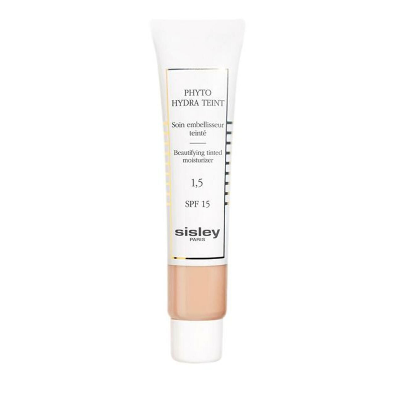 Weiße Tube mit Produkt, Produktname und Farbton 1,5. SPF 15. Sisley-Logo.