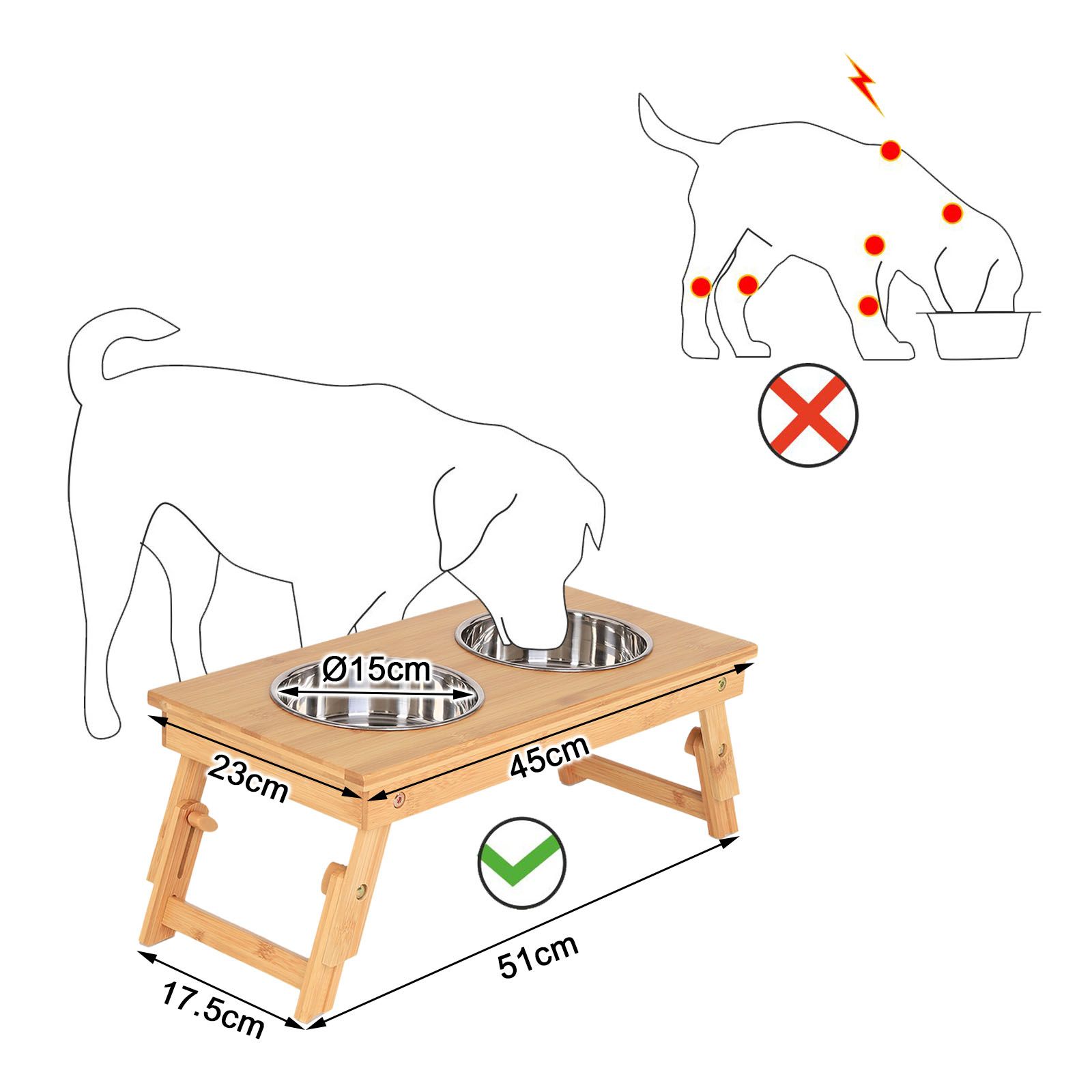 lionto Futterstation für Hunde aus Bambus