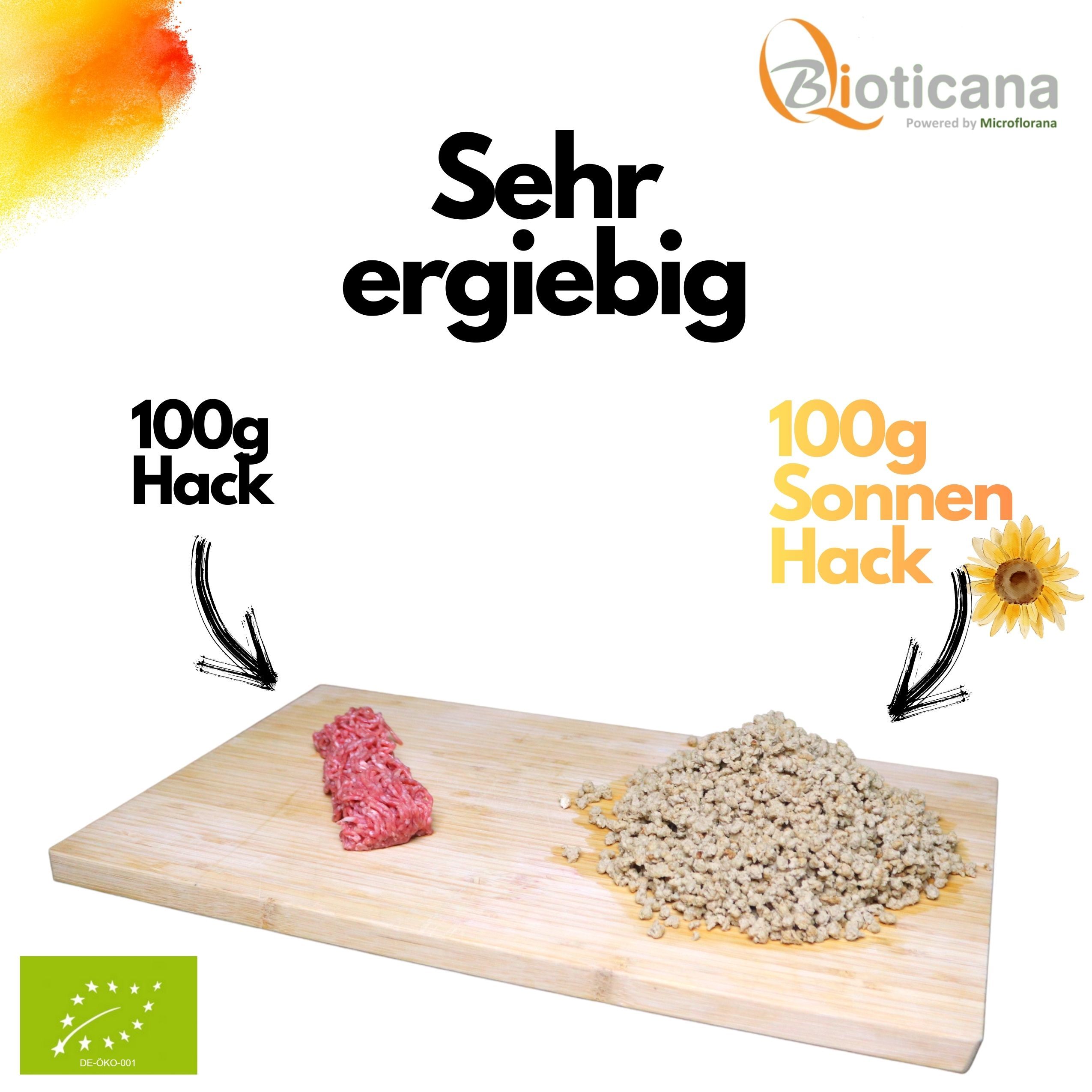 Bio Fleischersatz - veganer Hackfleischersatz aus Sonnenblumen - Sonnen Hack - geprüfte Qualität