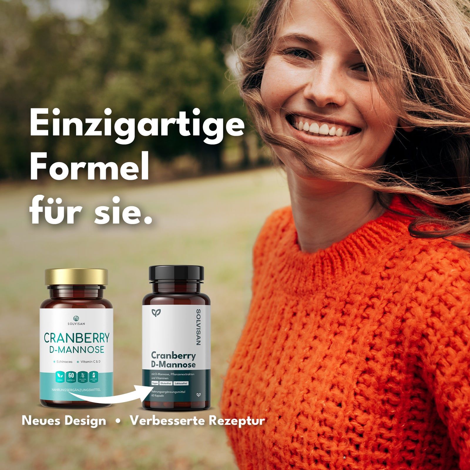 Solvisan® Cranberry D-Mannose + Kürbiskernextrakt, Vitamin D und C 60 St Kapseln