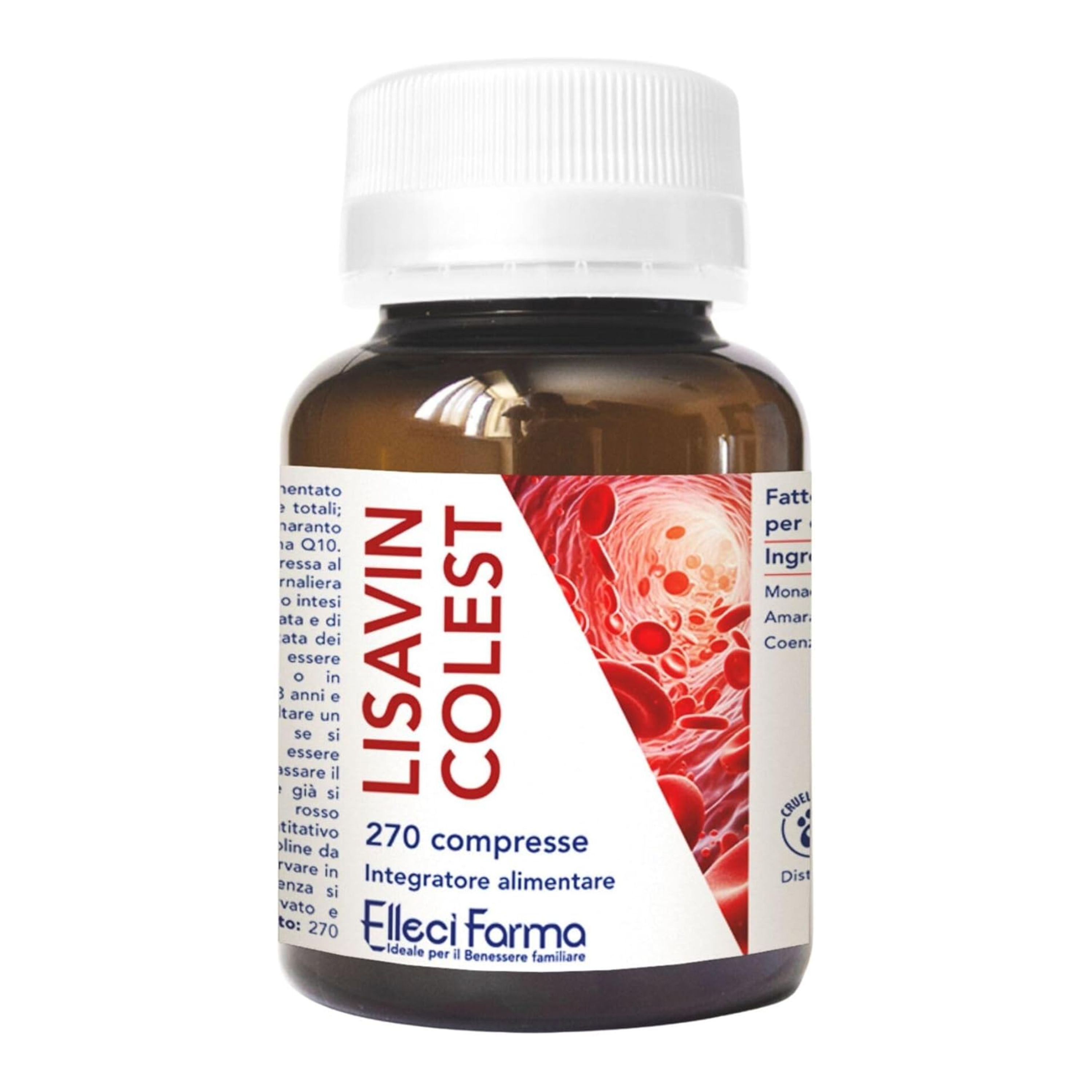 Elleci Farma Lisavin Colest - Riso Rosso Fermentato, CoQ10 per il Colesterolo