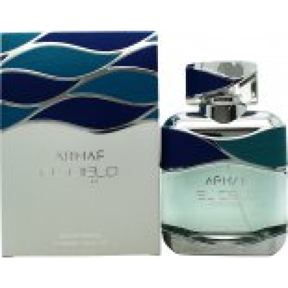 Armaf El Cielo Pour Homme Flakon und Verpackung. Flakon mit blau-silbernem Deckel und blau-grünen Akzenten. Verpackung mit Wellenmuster.
