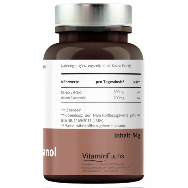 Kakao Flavanol Kapseln von VitaminFuchs