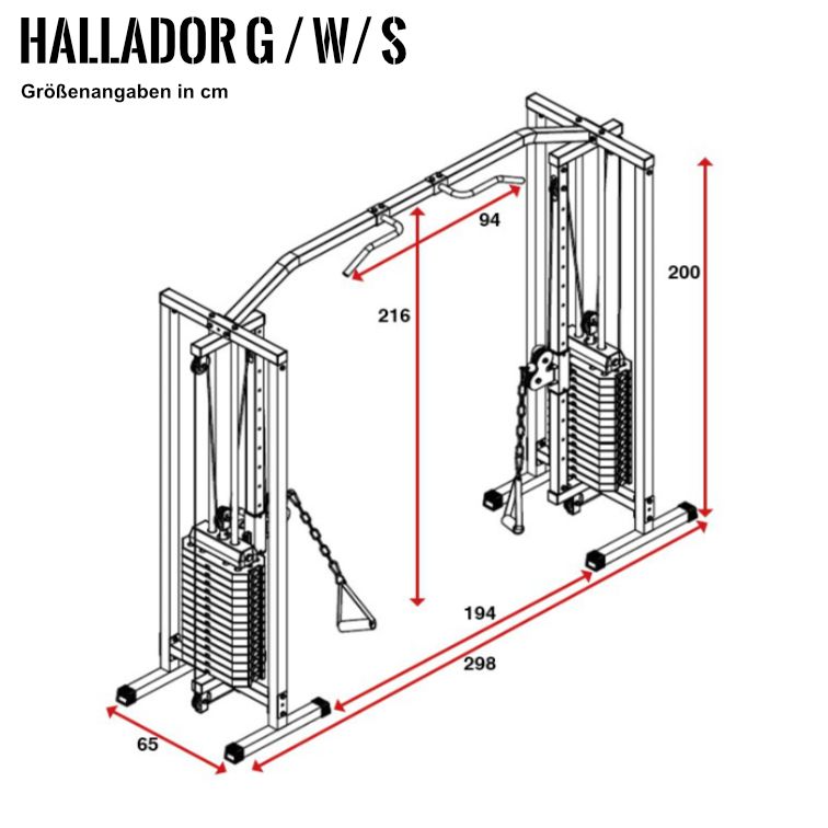 Supfit Hallador Kabelzugturm Schwarz