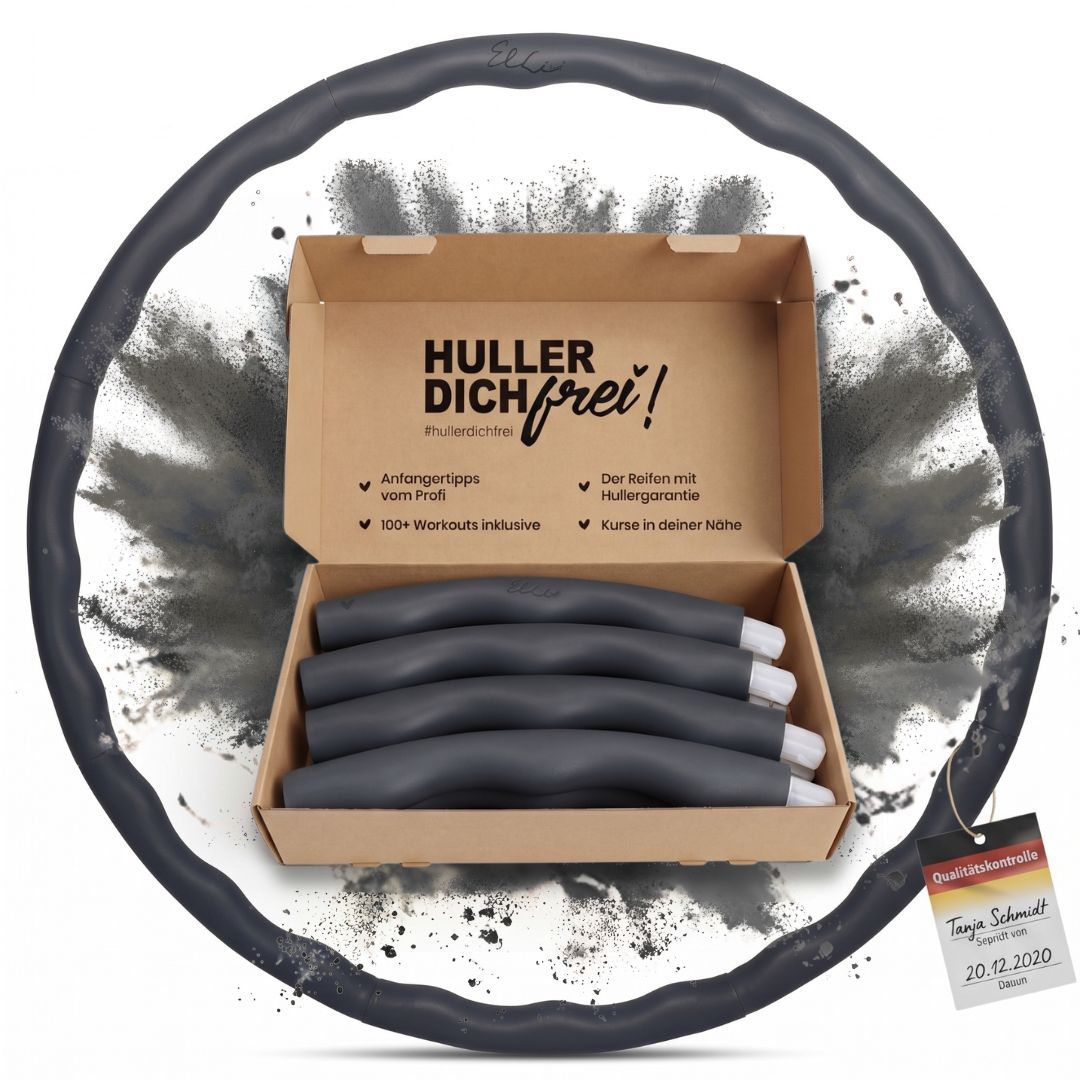 Elli Hoop M - DAS ORIGINAL - Hula Hoop Reifen für Erwachsene, schwarz