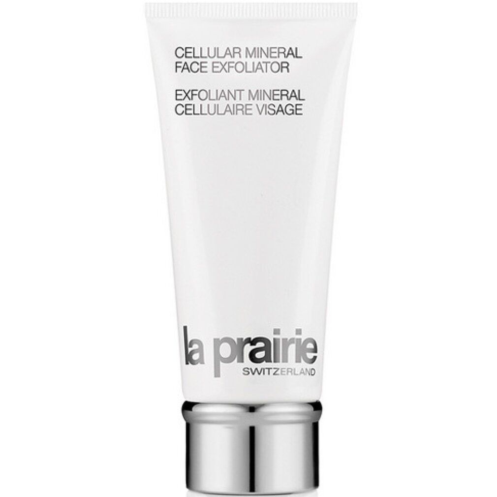 Weiße Tube mit silbernem Verschluss, La Prairie Cellular Mineral Face Exfoliator.