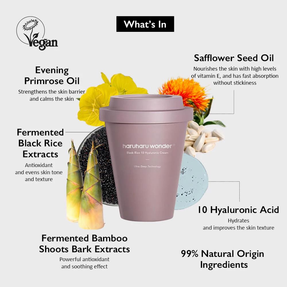 HARUHARU WONDER Black Rice Hyaluronic Cream – Feuchtigkeitsspendende Gesichtscreme