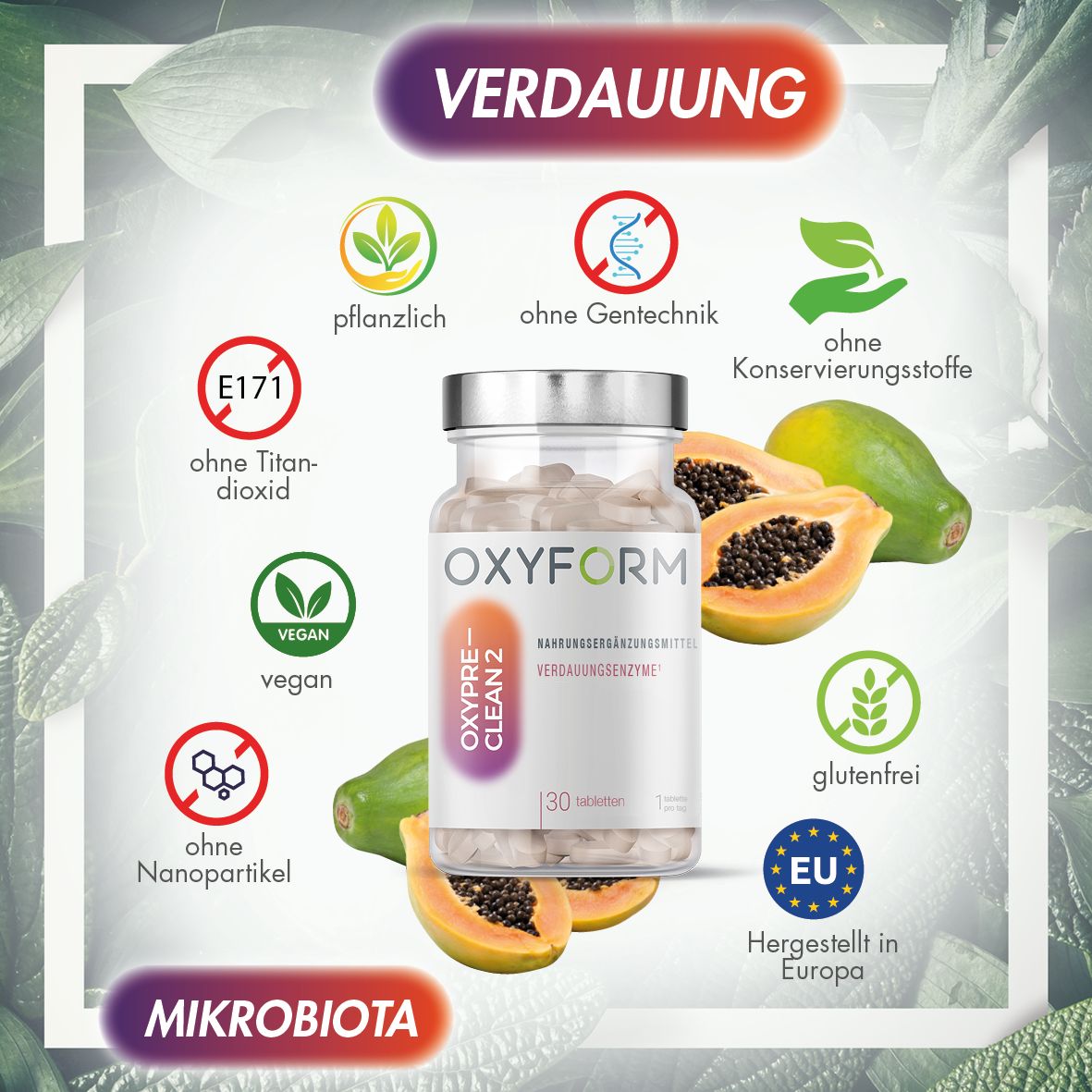 Oxyform Natürliche Verdauungsenzyme Tabletten