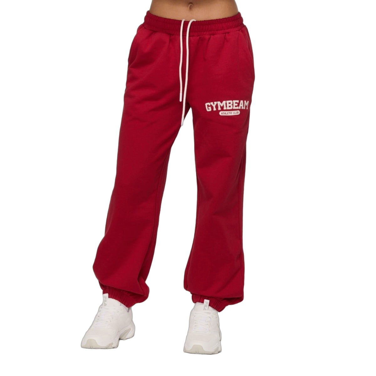 GymBeam Jogginghose Damen Oversized mit Kordelzug Varsity Rot 1 St