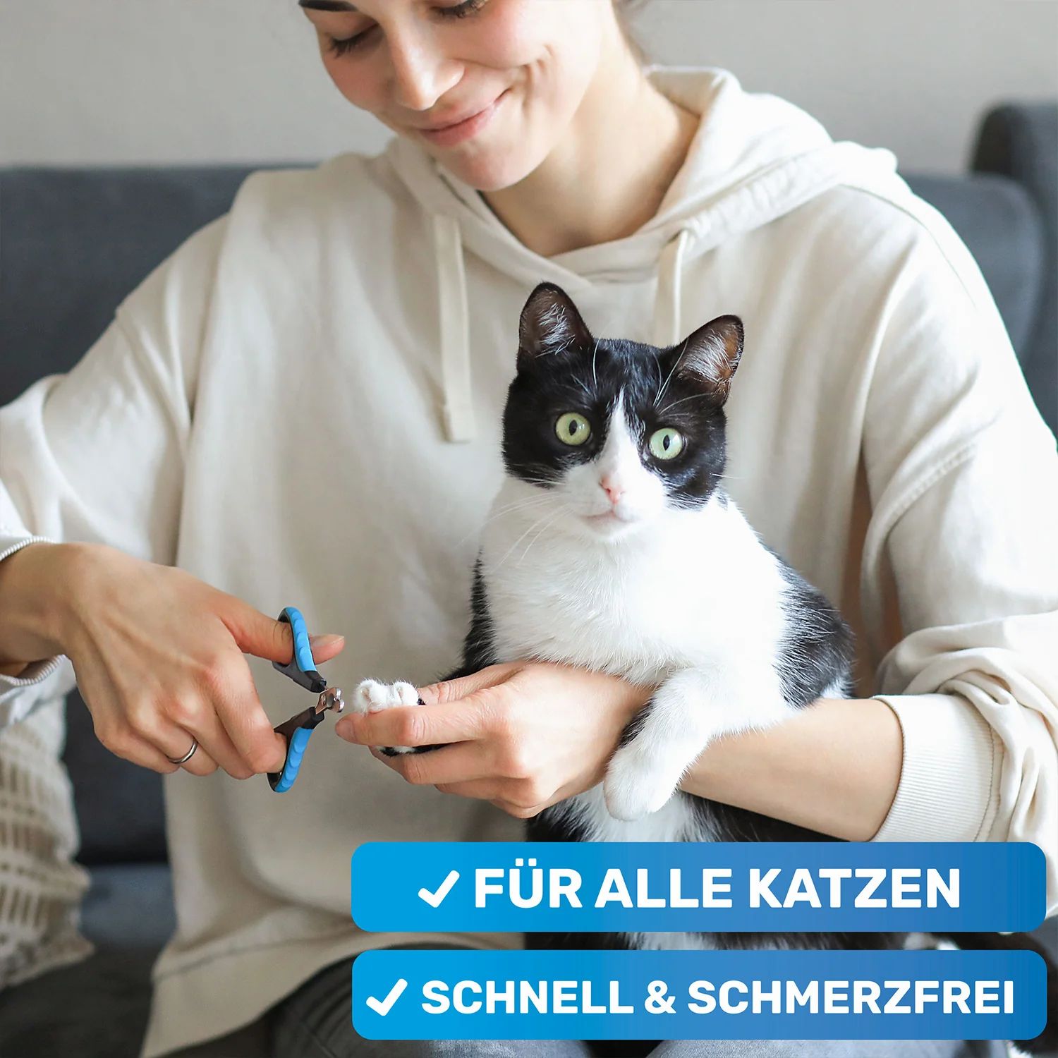 BluePet Krallenschere Mini für Katzen, Welpen, kleine Hunde & Kleintiere