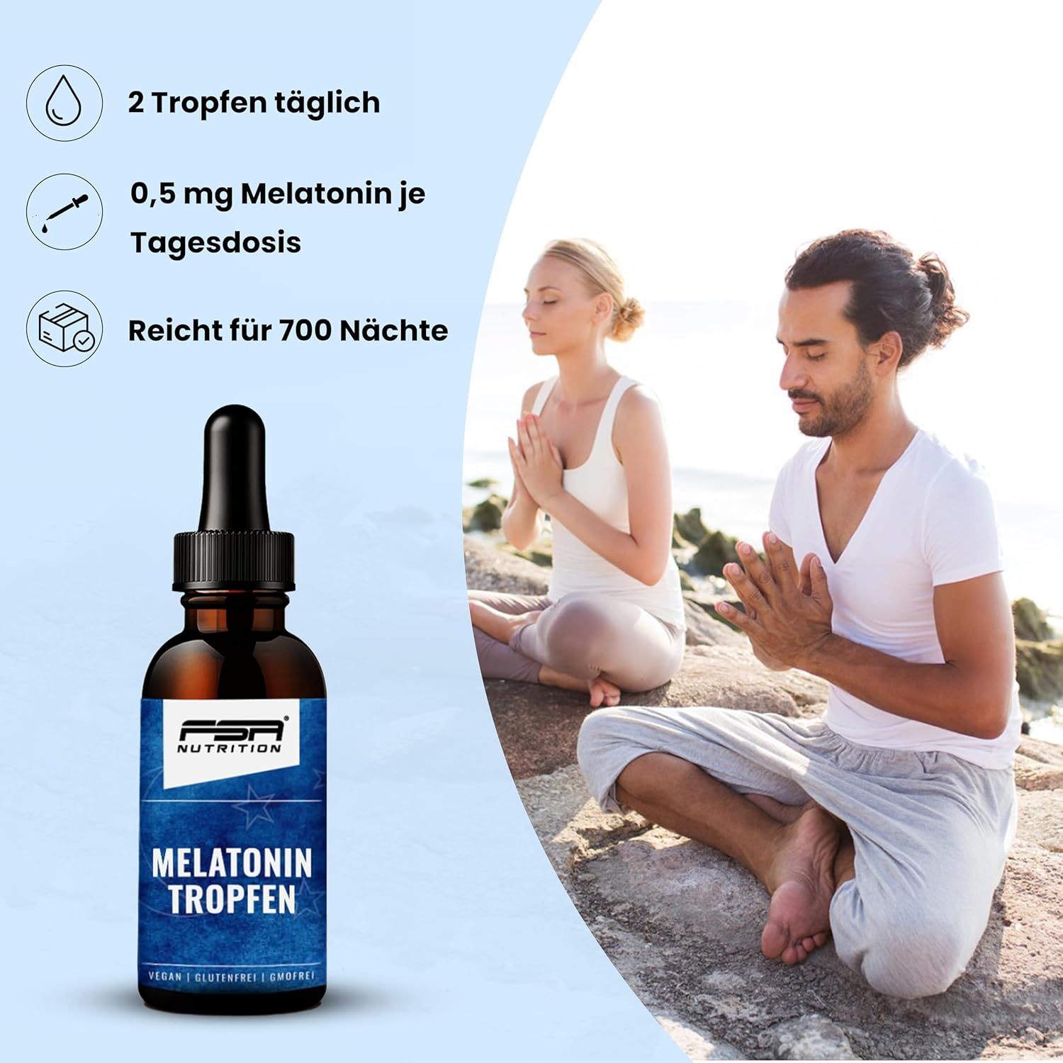 FSA NUTRITION Melatonin Tropfen auf Wasserbasis & ohne Alkohol