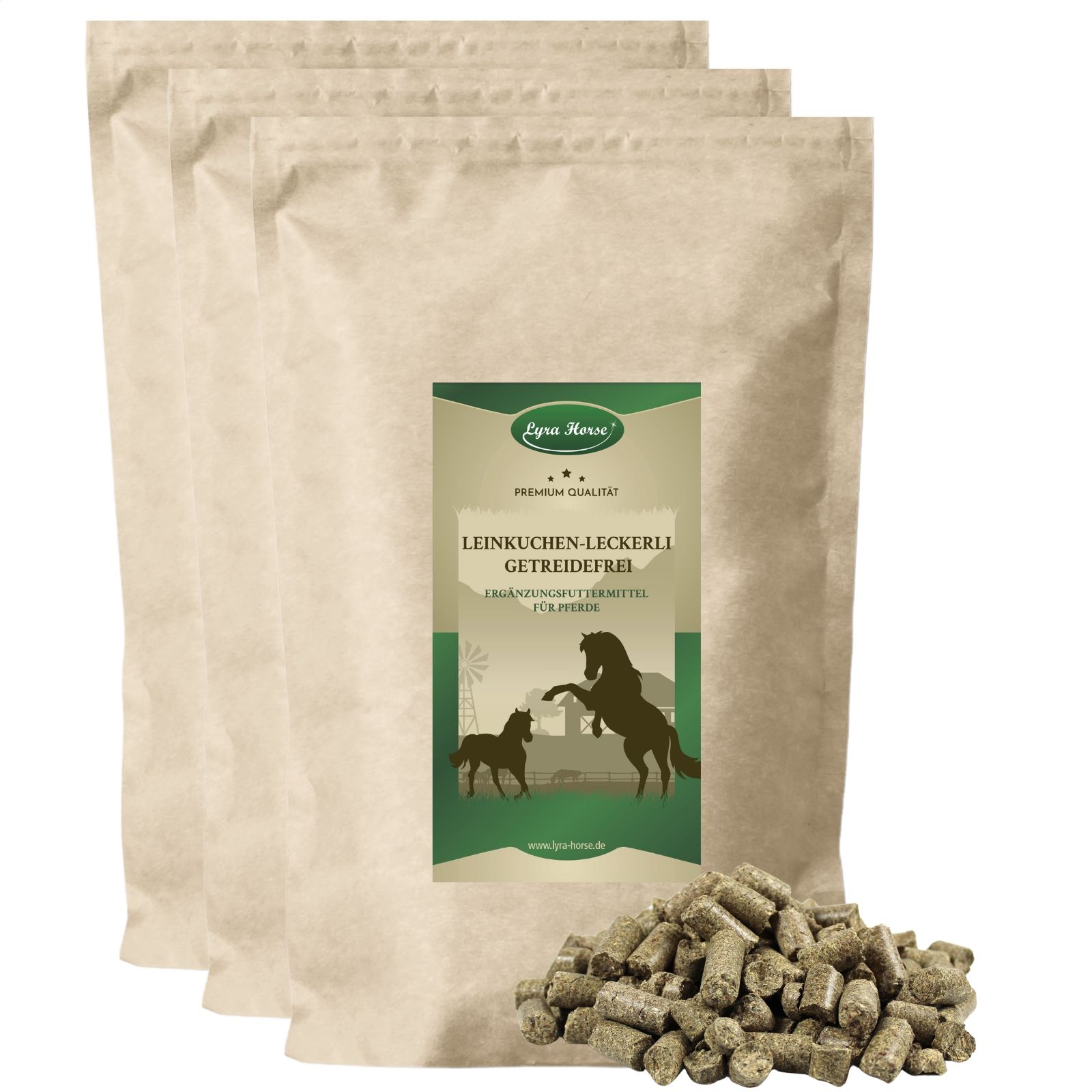 Lyra Horse® Leinkuchen Leckerli 15 kg Futter