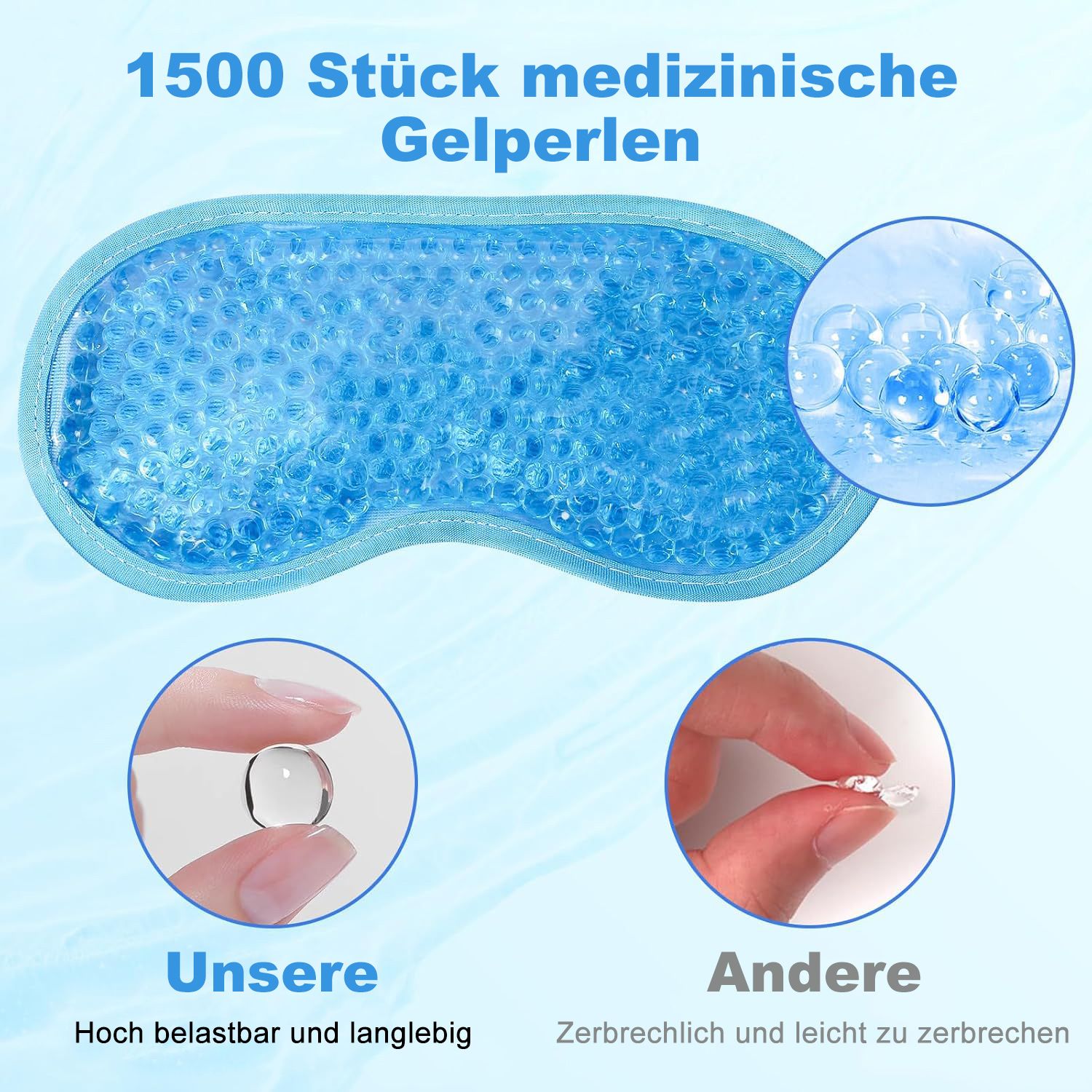 COOL-i Kühlende Gel Augenmaske,Wiederverwendbare Kompresse bei Schwellungen & Müdigkeit