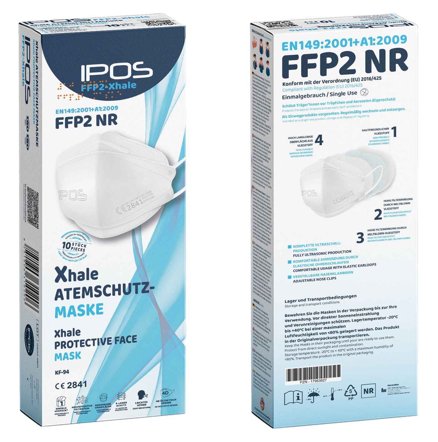 IPOS-FFP2 Xhale Masken einzelverpackt