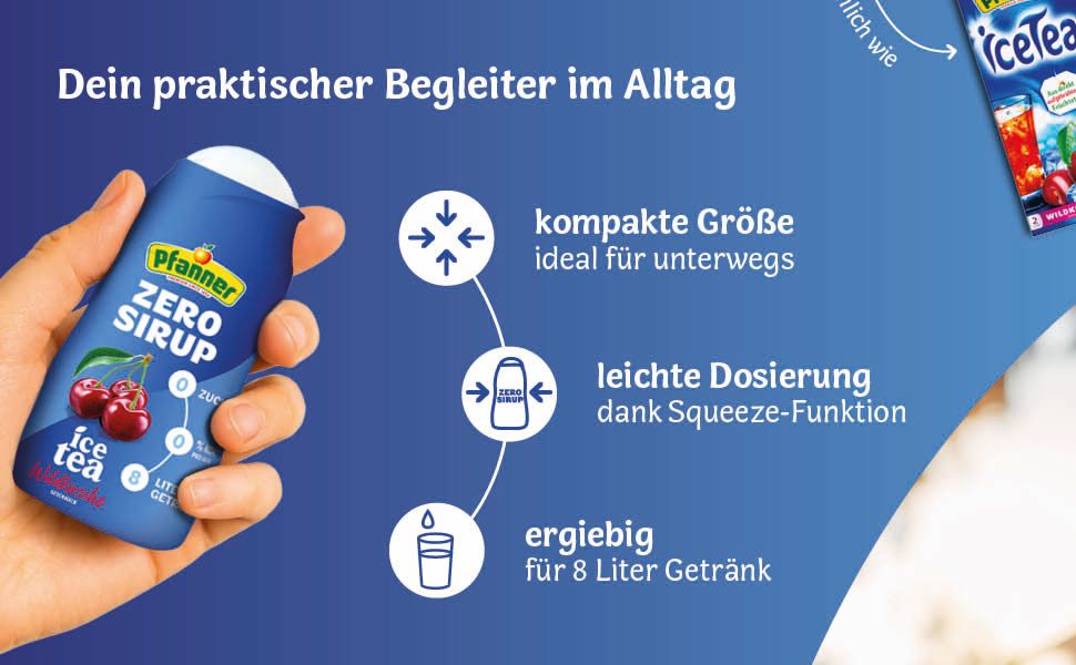 Pfanner Eistee Wildkirsche Zero Sirup