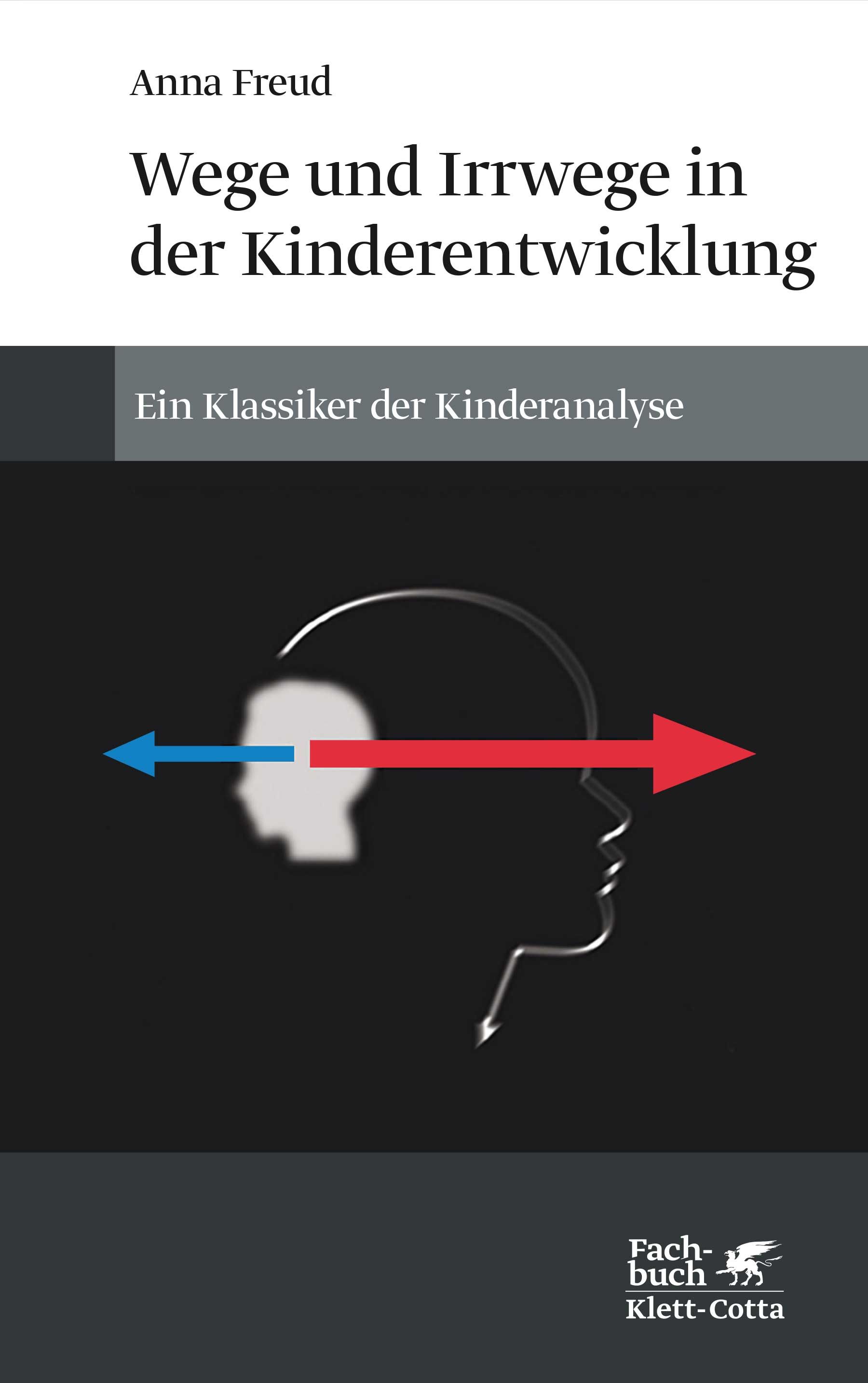 Buchcover mit Titel: Wege und Irrwege in der Kinderentwicklung. Autorin: Anna Freud. Verlag: Klett-Cotta.