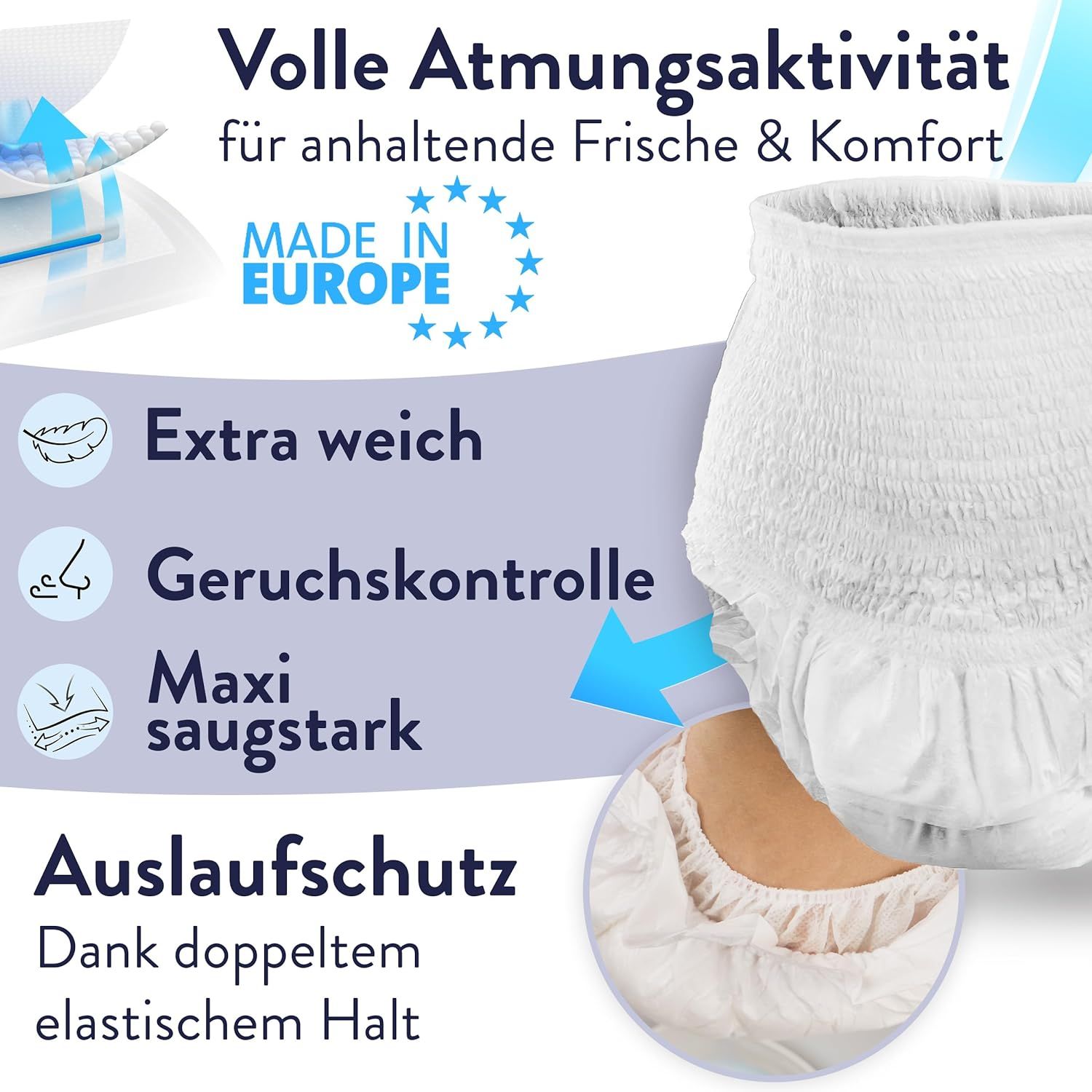 Harmony Care® MAXI saugstarke Inkontinenz Windeln für Erwachsene - atmungsaktive Windelhosen