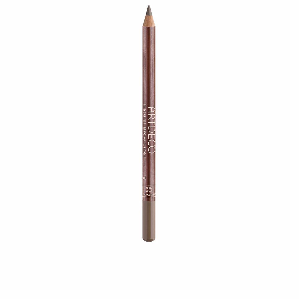 Brauner Augenbrauenstift. Aufschrift: ARTDECO Natural Brow Liner. Spitze und Stiftende sind unterschiedlich gefärbt.