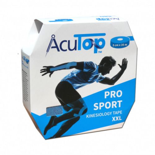 AcuTop Pro Sport Tape XXL blau. Verpackung mit Produktabbildung. Kinesiologie-Tape, 5 cm x 35 m.