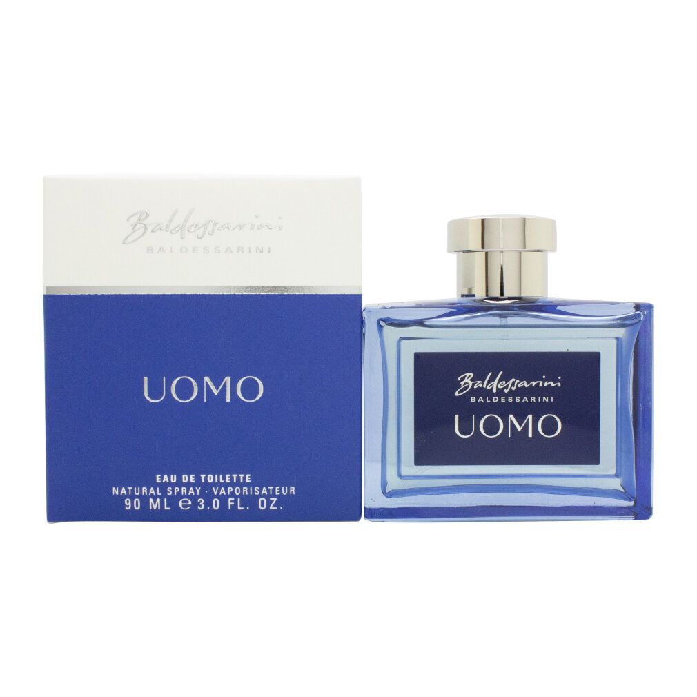 Baldessarini Uomo Eau de Toilette 90 ml Flakon und Verpackung.