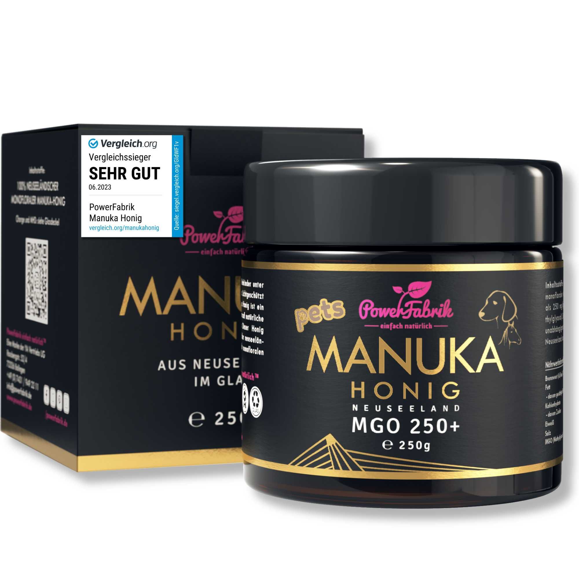 PowerFabrik Manuka Honig für Tiere, MGO 250+