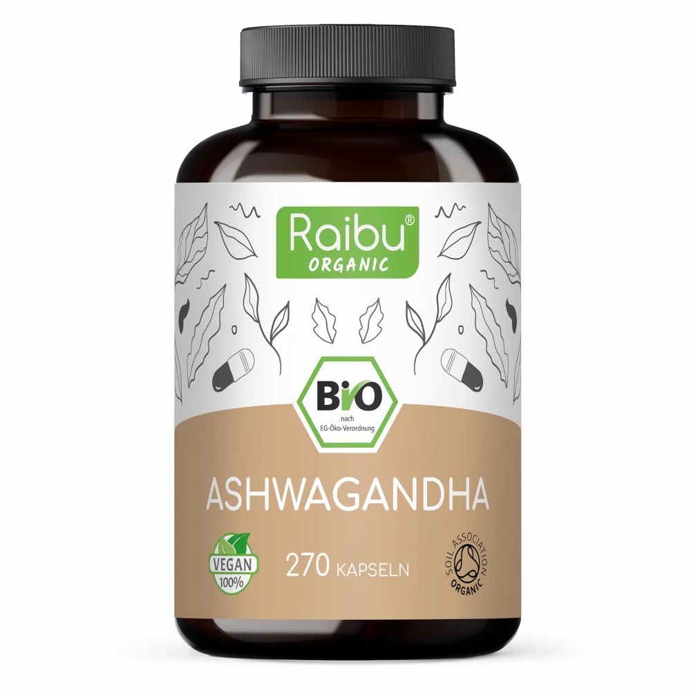 RAIBU BIO Ashwagandha Kapseln Hochdosiert