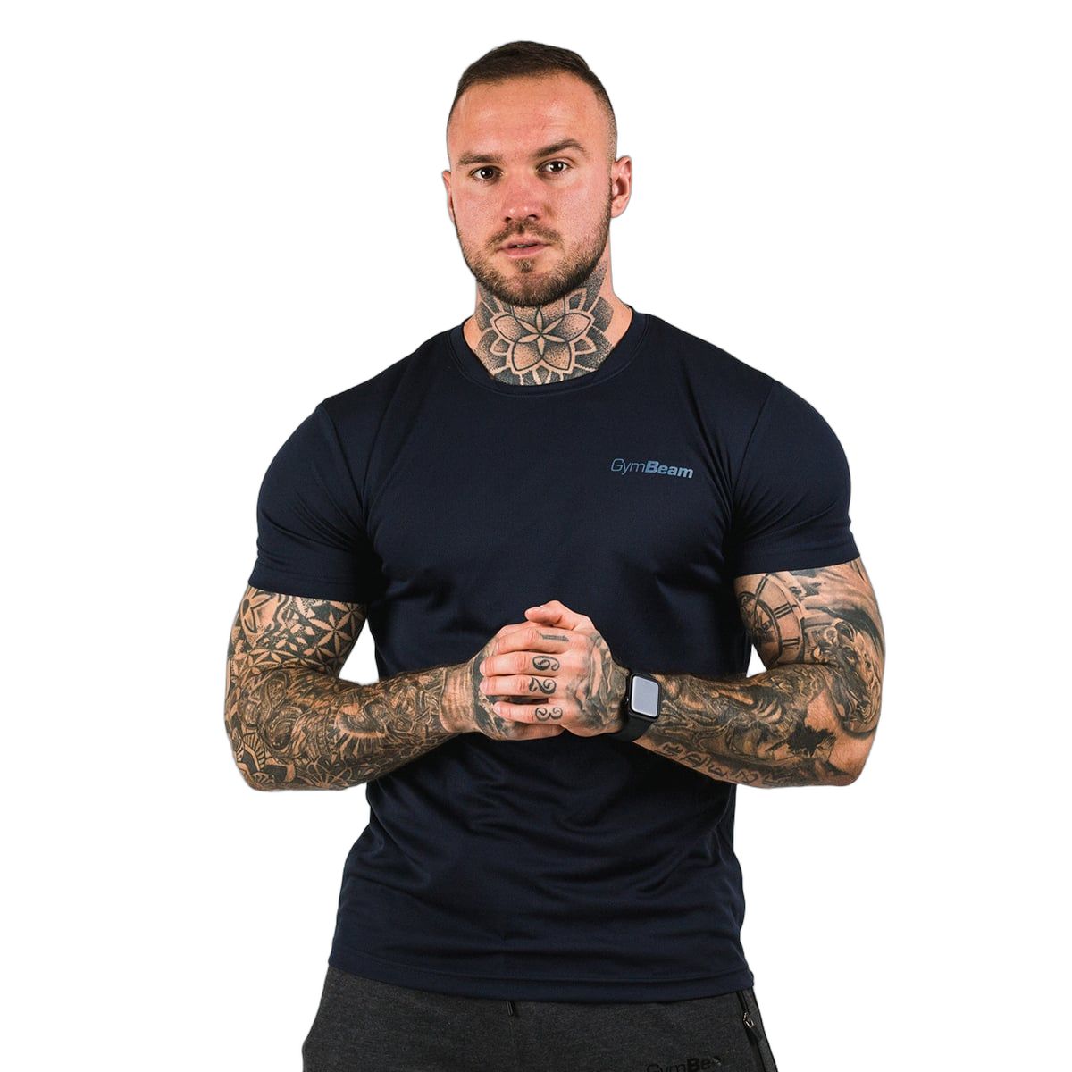 GymBeam T-Shirt Herren regular Kurzarm aus Polyester Navy TRN 1 St