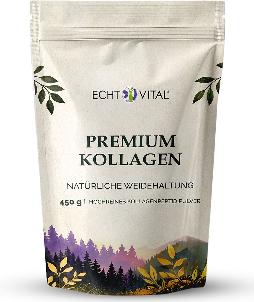 Echt Vital Premium Kollagen Pulver Beutel, 450g. Natürliche Weidehaltung.