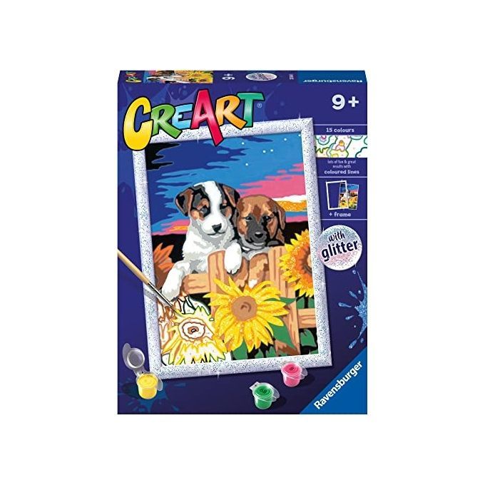Ravensburger Gioco Creativo Creart Cagnolini con Girasoli