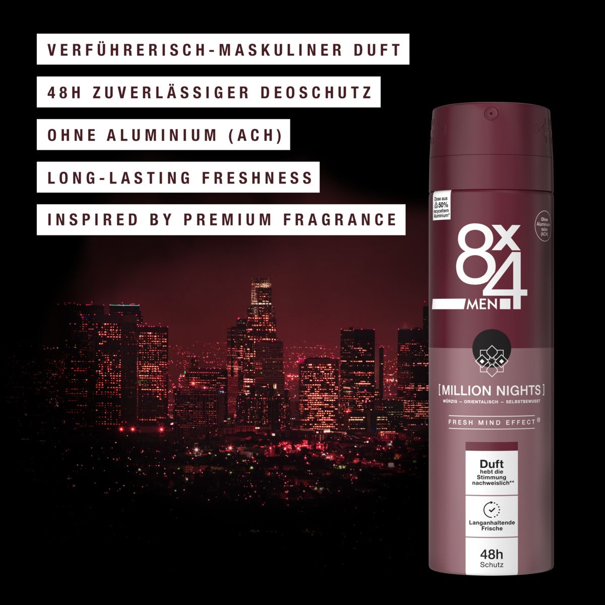 8x4 MEN Deo Spray Million Nights