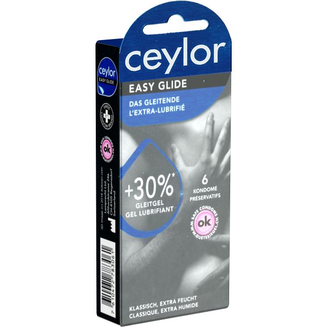Ceylor *Easy Glide* extra feuchte Kondome mit 30% mehr Gleitmittel, im hygienischen Dösli