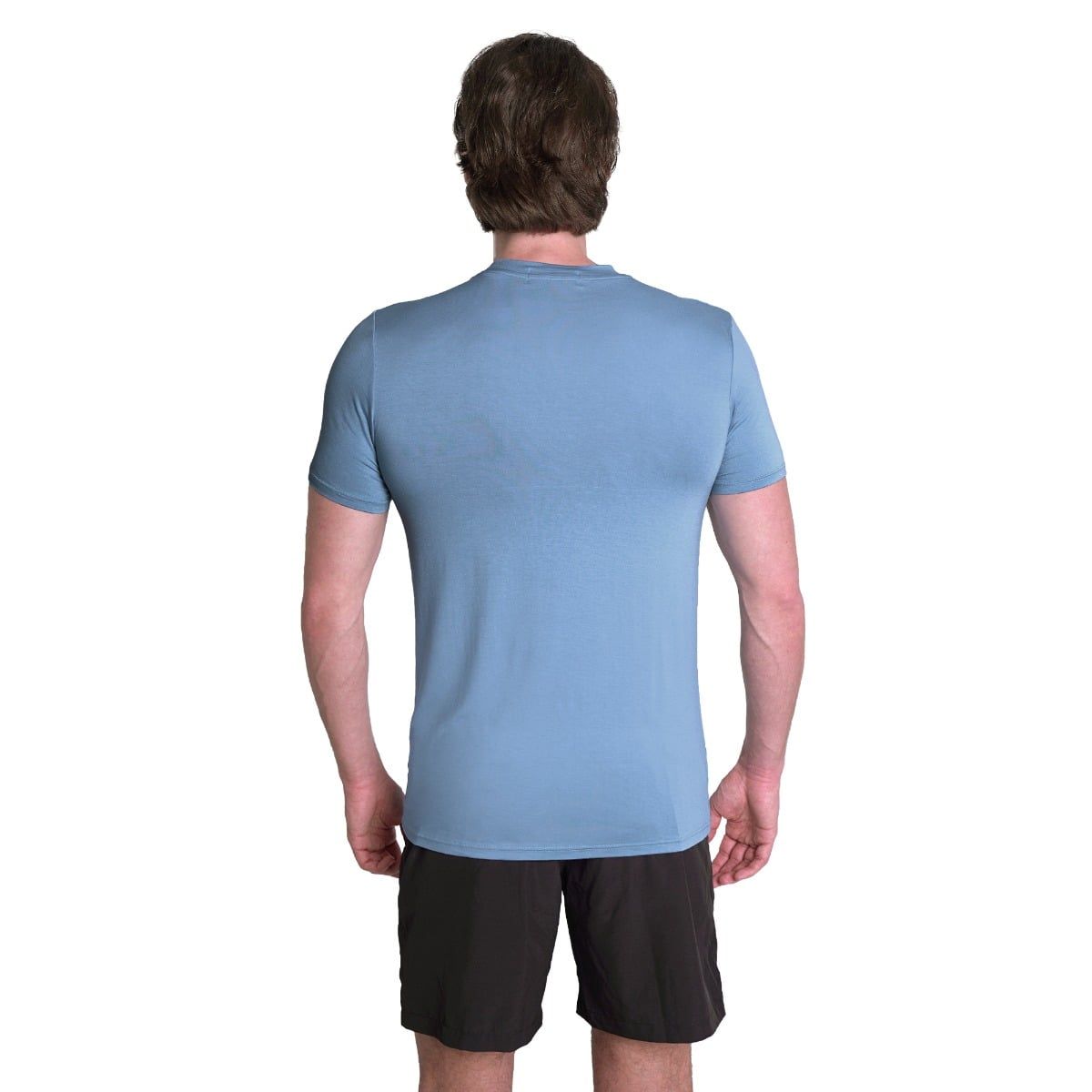 GymBeam T-Shirt Herren regular mit Kurzarm aus Viskose-Elastan-Mix in Blau