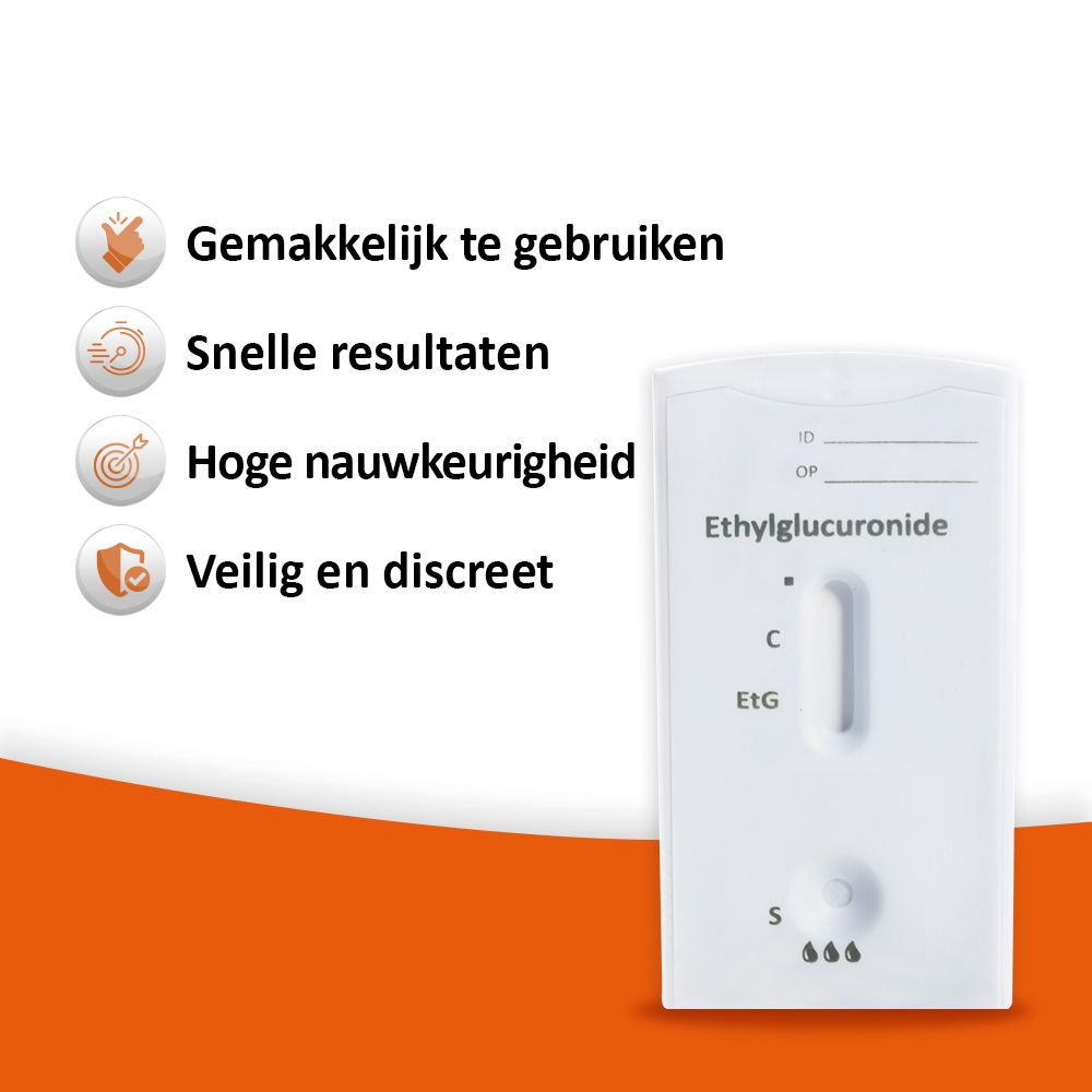 Testkaart met EtG-opdruk. Gemakkelijk te gebruiken, snelle resultaten, hoge nauwkeurigheid, veilig.