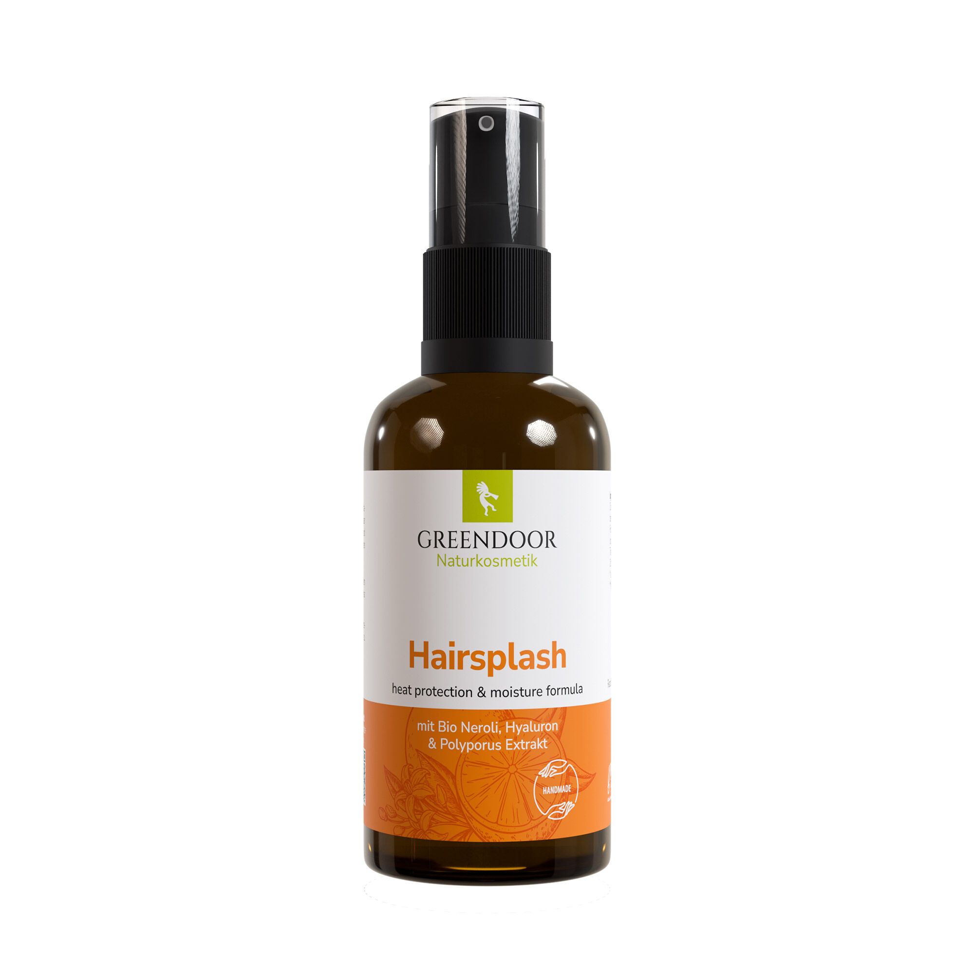 GREENDOOR Hairsplash Flasche mit Pumpspender. Hitzeschutz & Feuchtigkeitsformel.