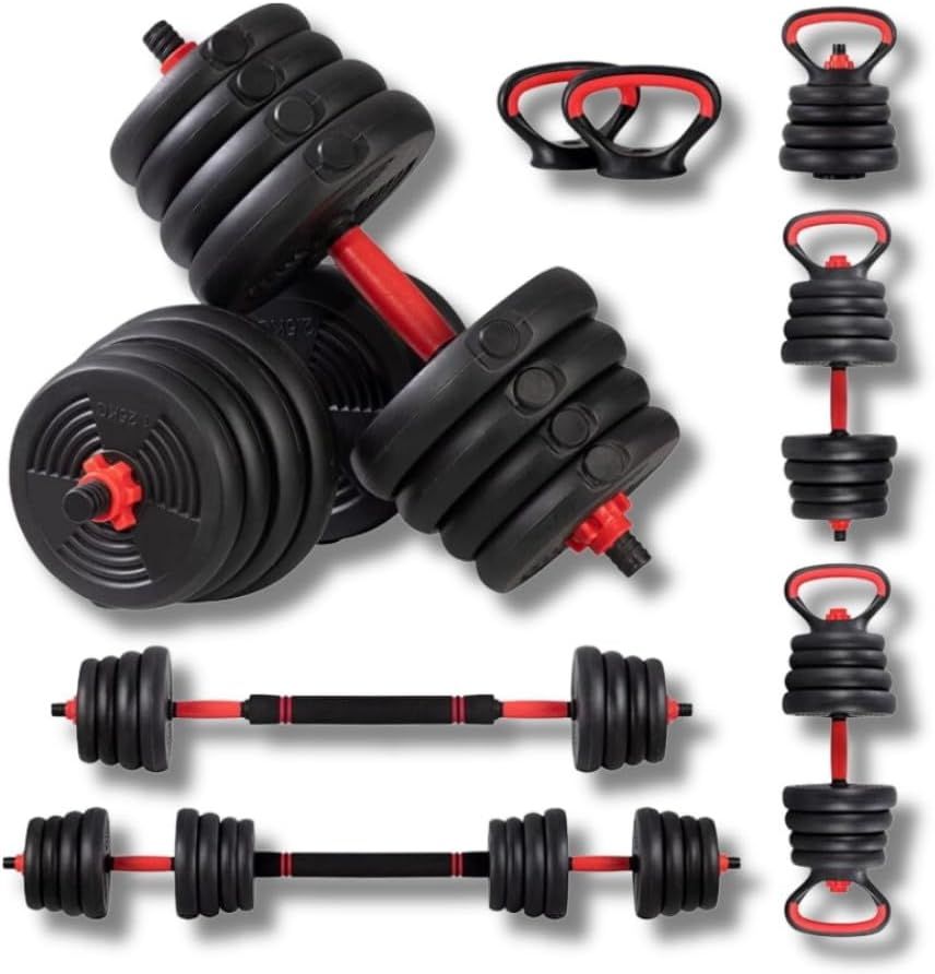 FFitness Set Manubri Regolabili Convertibili da 30 Kg FF