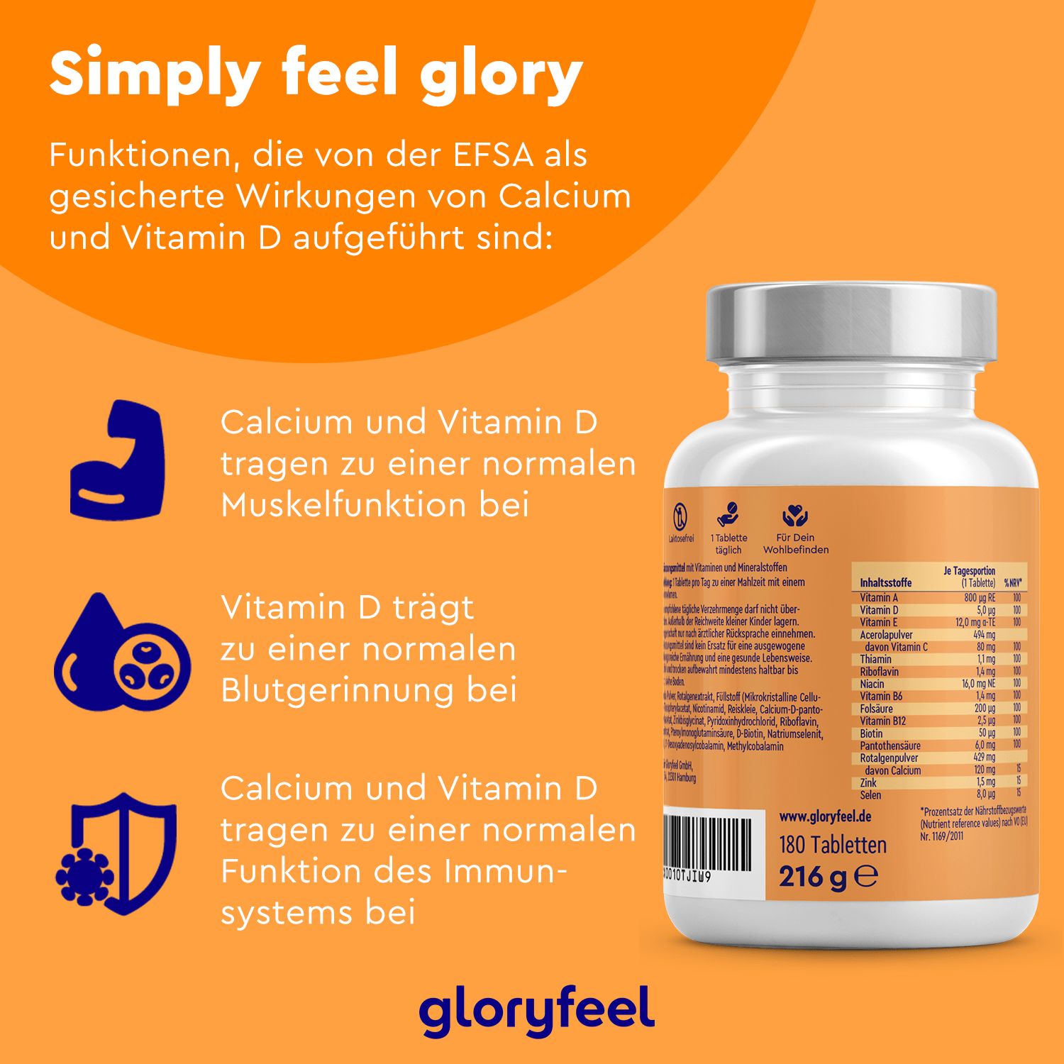 gloryfeel® Multivitamin Vegan - A bis Zink Kapseln