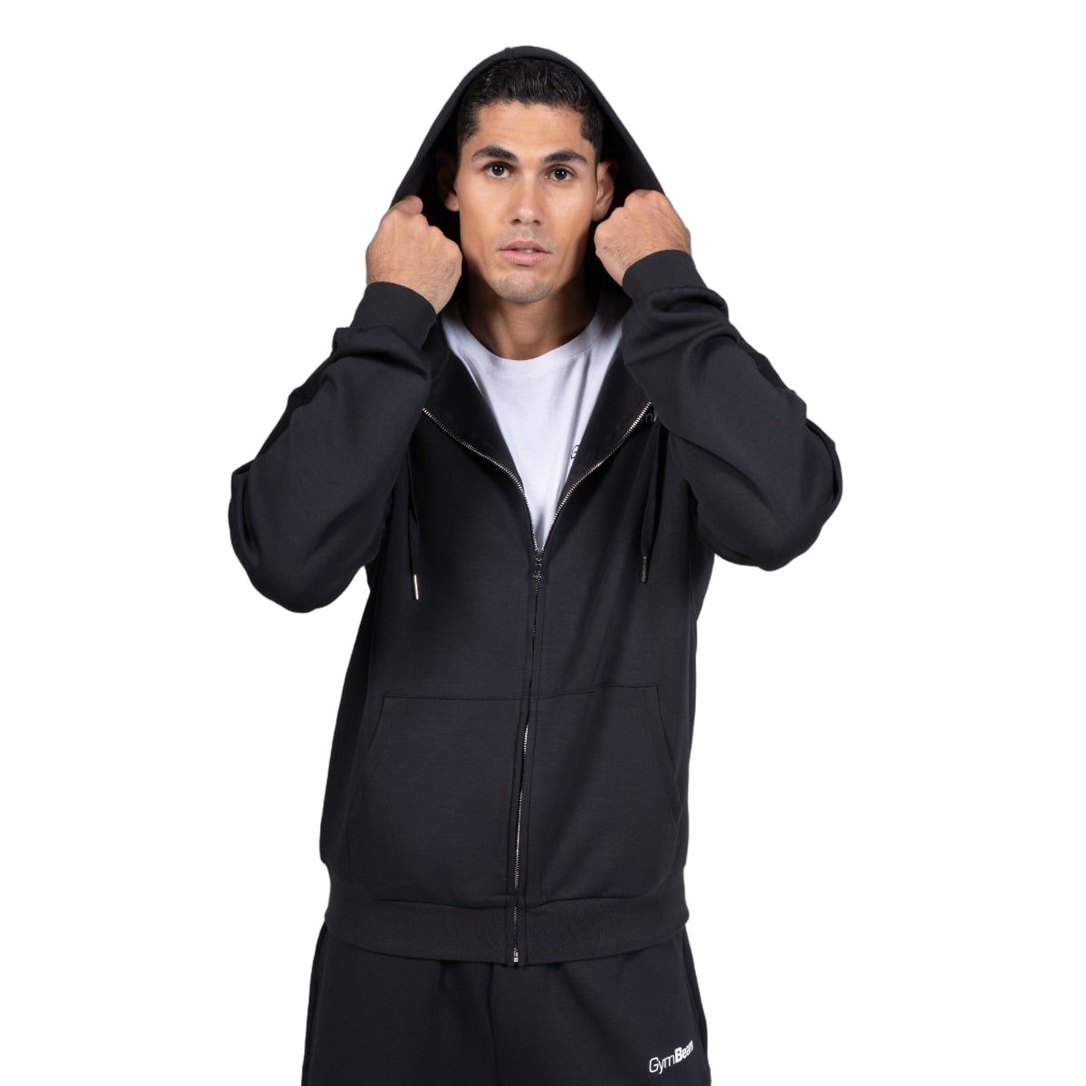 GymBeam Herren Hoodie Oversized mit Reißverschluss und Kapuze in Schwarz